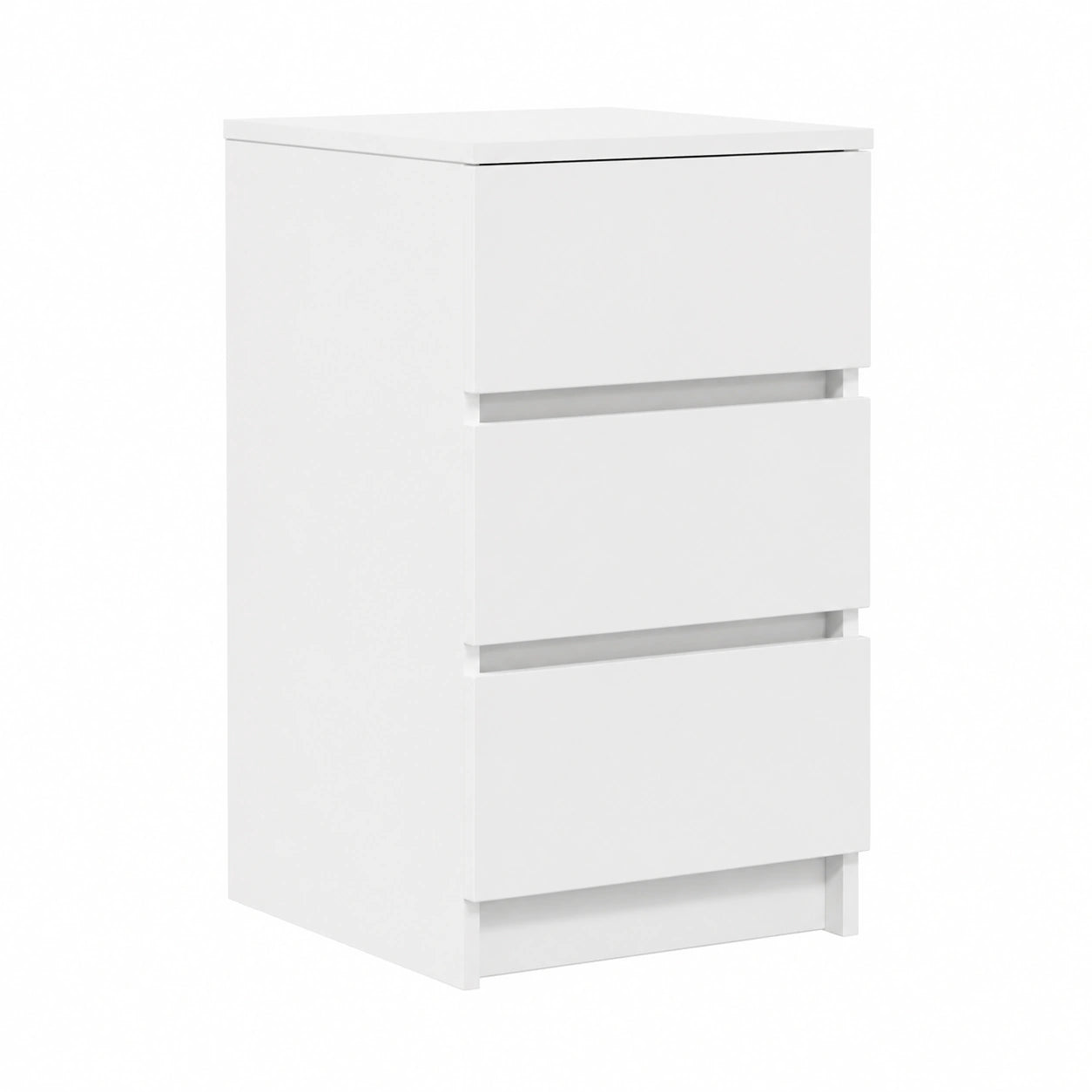 Mesita de Noche Blanca con 3 Cajones 39x35x65 cm para Dormitorio