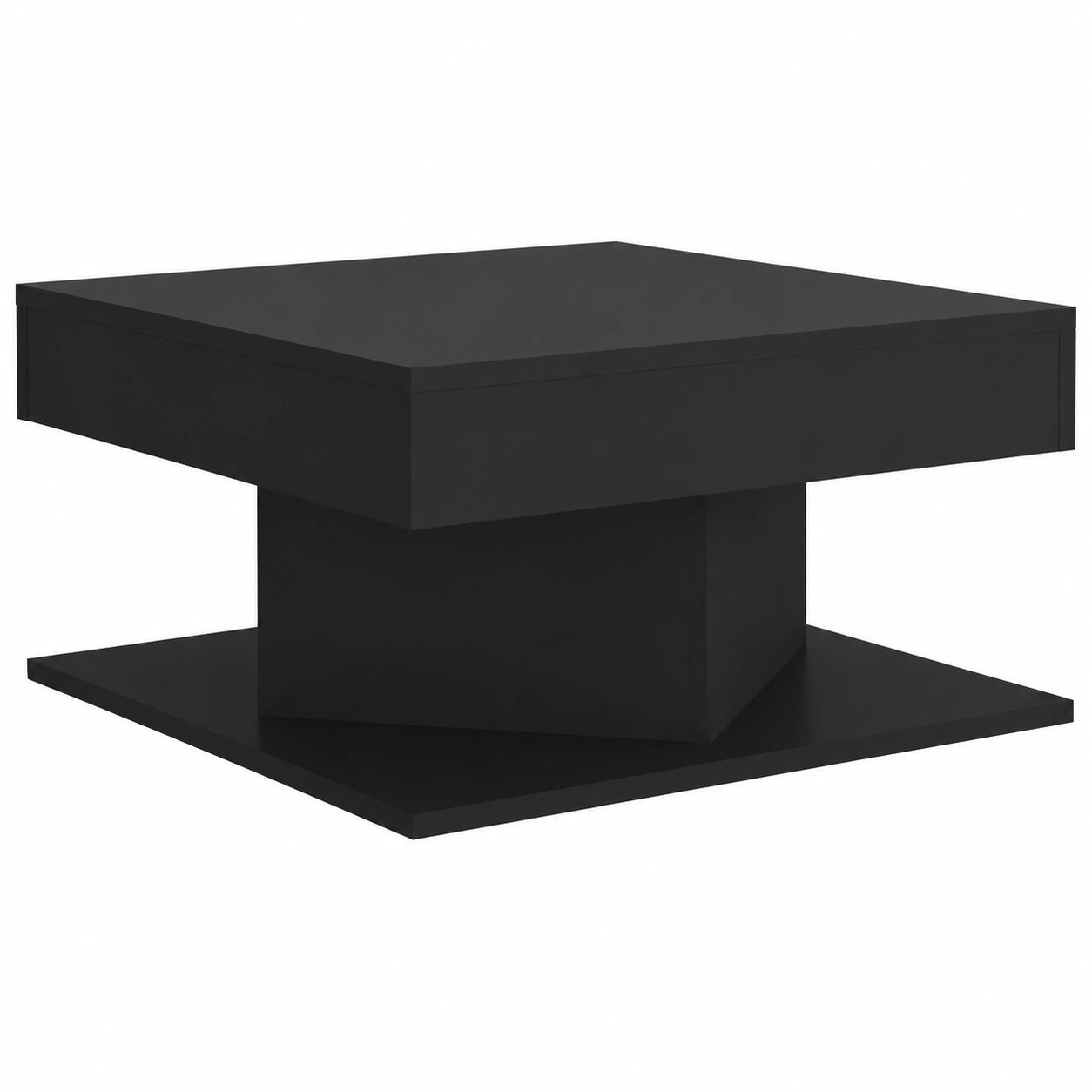 Mesa de Centro Moderna de Madera Negra para Sala de Estar 57x57x30 cm
