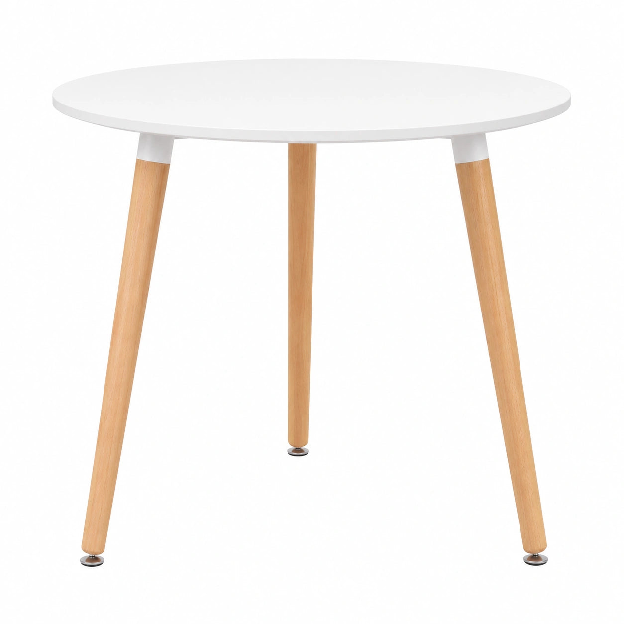 Mesa de Centro Moderna de MDF y Madera, Blanca, 80 cm