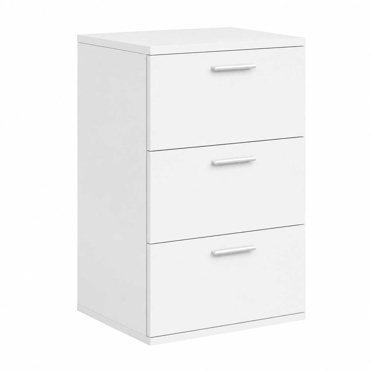 Conjunto de 2 Mesitas de Noche Modernas con 3 Cajones, MDF, Blanco