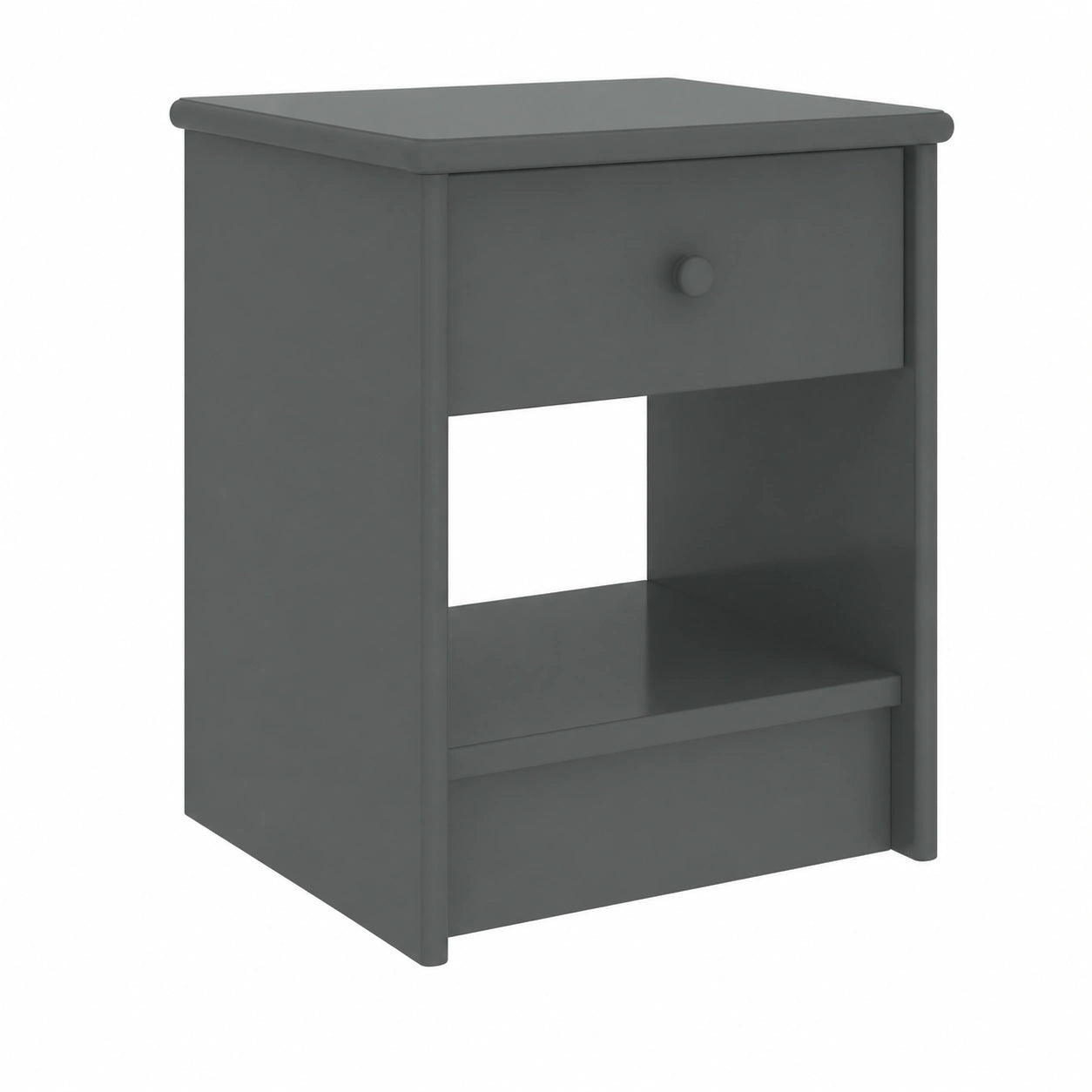 Mesa de Noche de Pino Gris Oscuro 35x30x40cm, Mueble para Dormitorio