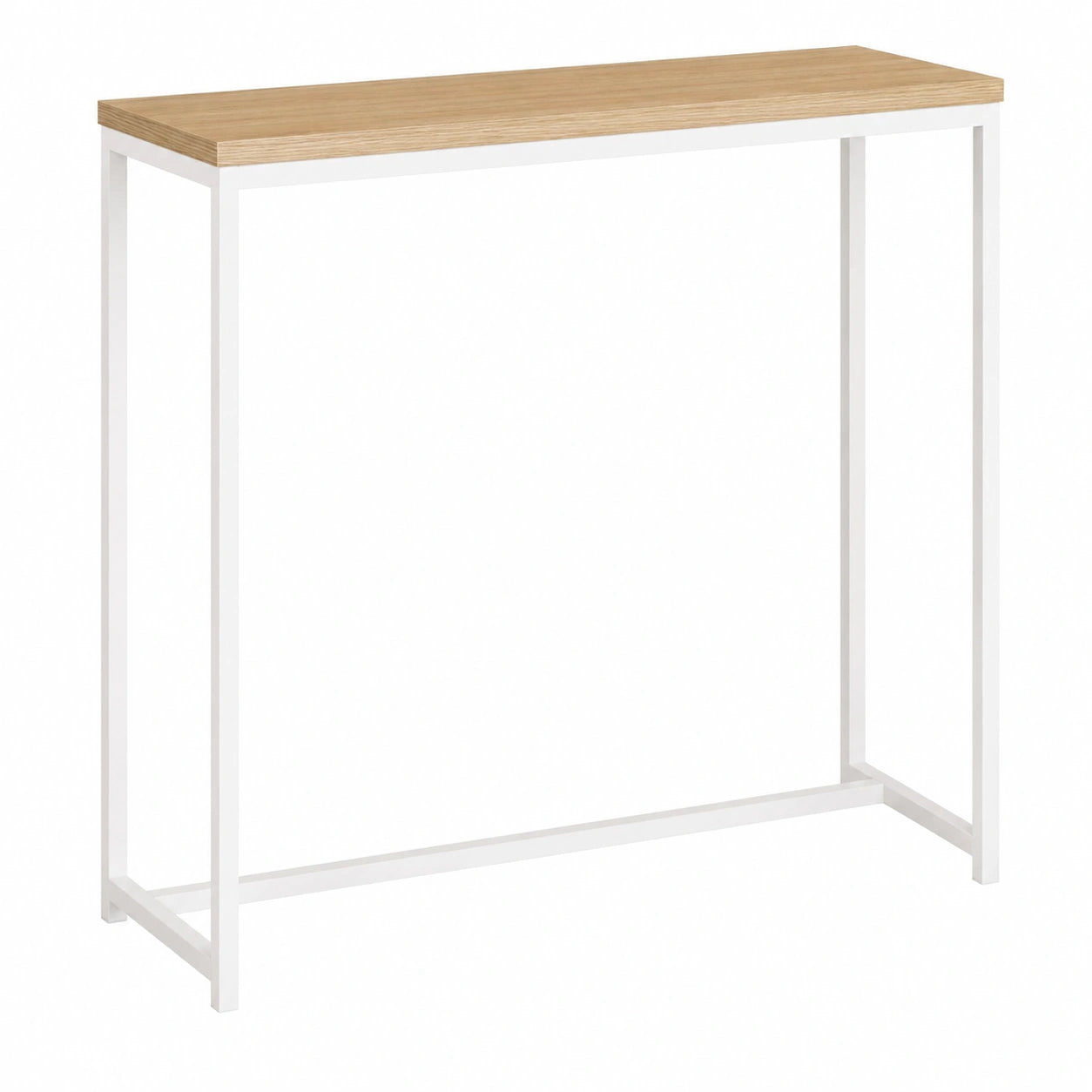 IDMarket - Mesa Consola Estilo Industrial Detroit en Madera y Metal Blanco