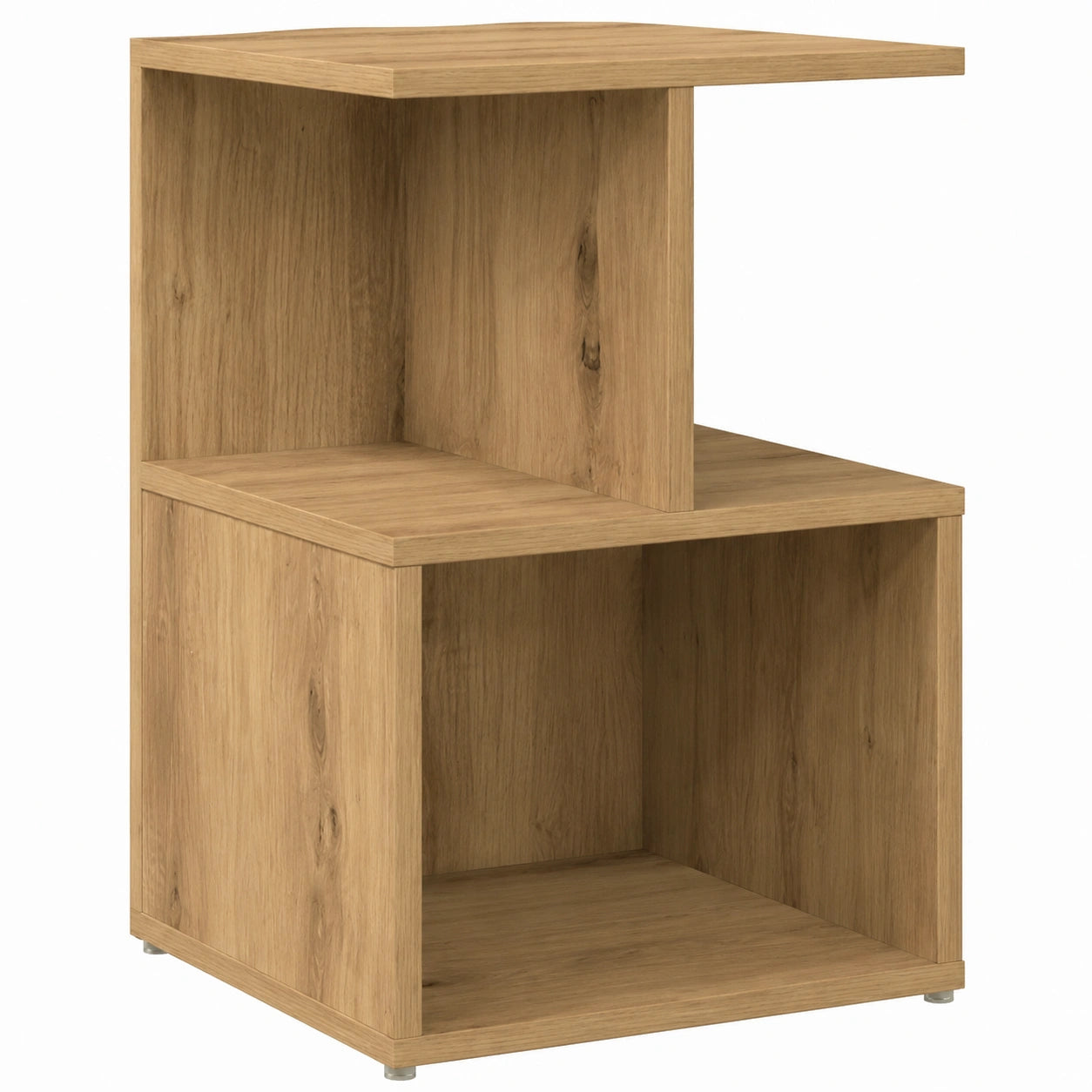 Mesita de Noche de Madera de Roble Artesanal 35x35x55 cm para Dormitorio