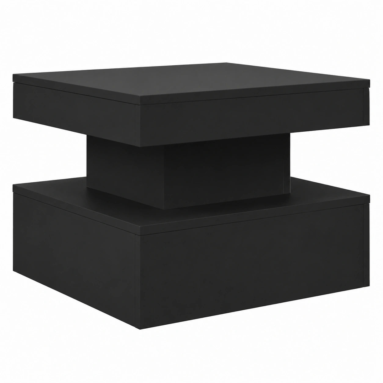 Mesa de Centro LED VidaXL, Mesa Auxiliar Negra para Salón u Oficina