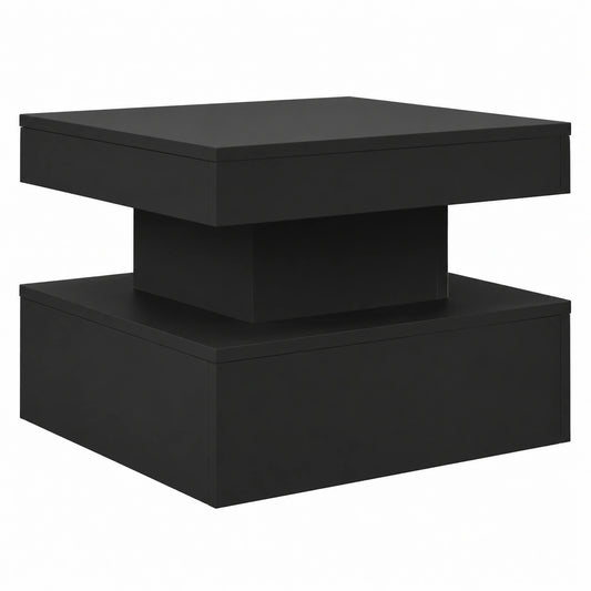 Mesa de Centro LED VidaXL, Mesa Auxiliar Negra para Salón u Oficina