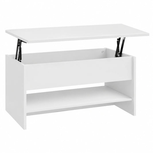 Mesa de Centro Blanca de Madera para Sala de Estar 80x50x40 cm