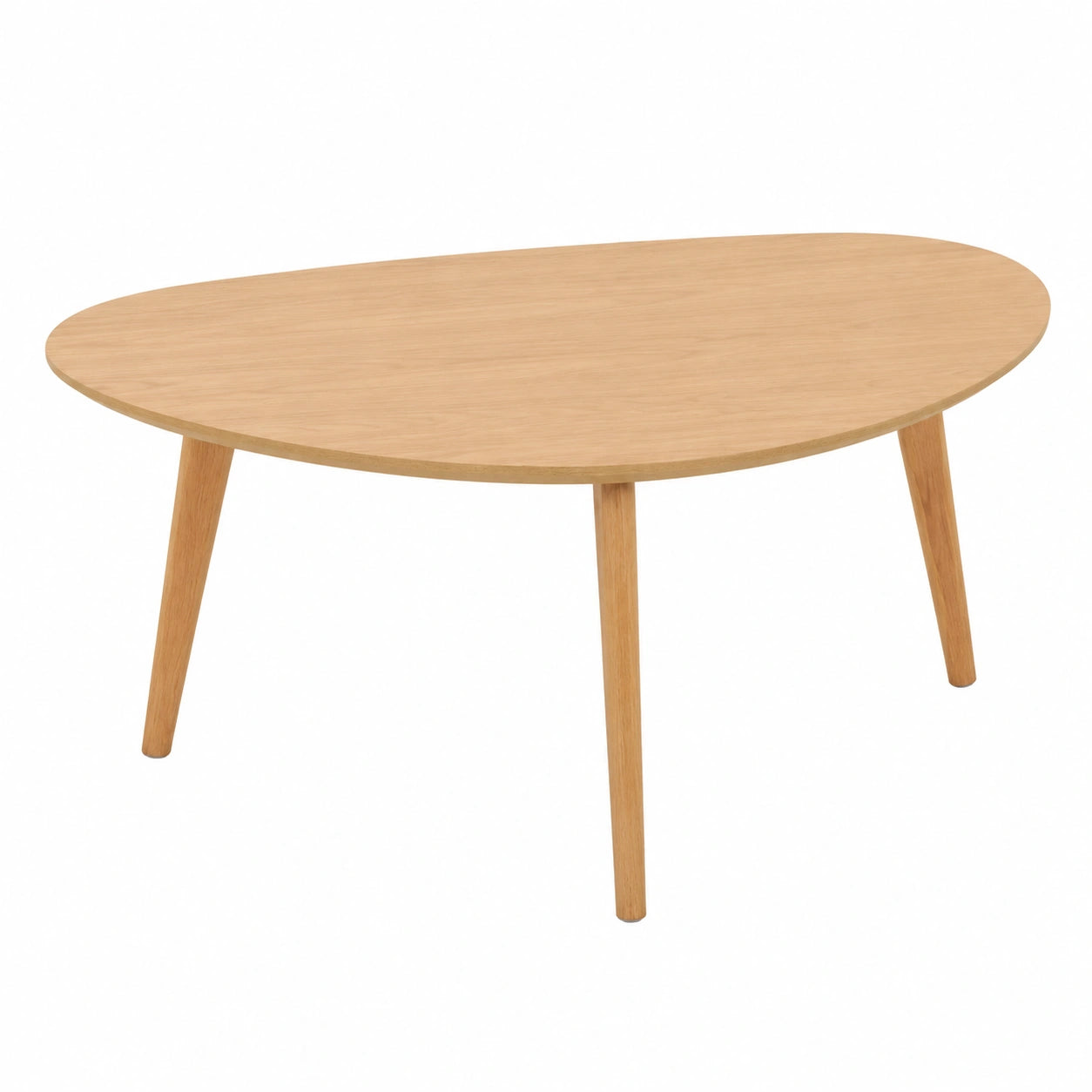 Mesa de Centro Ovalada de Roble, Diseño Moderno de Mediados de Siglo para Sala de Estar, 85CM