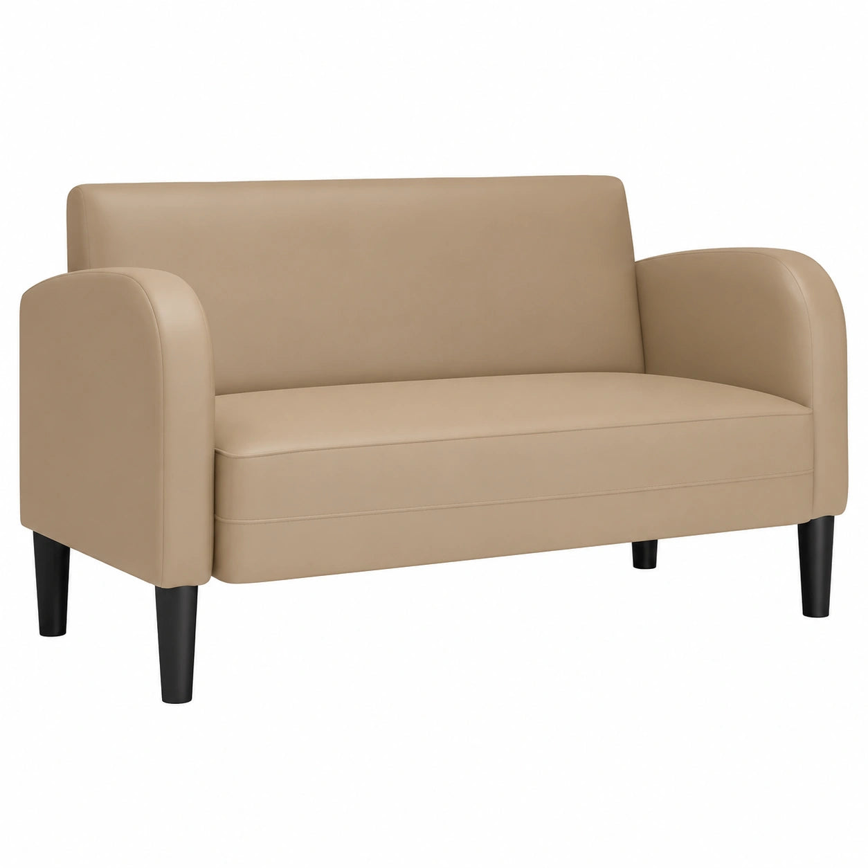 Sofá Loveseat de Cuero Sintético Cappuccino 110 cm