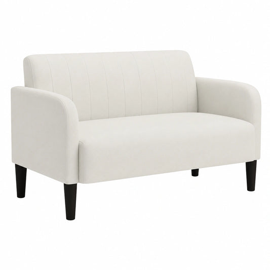 Loveseat de Terciopelo Crema 109 cm para Sala de Estar