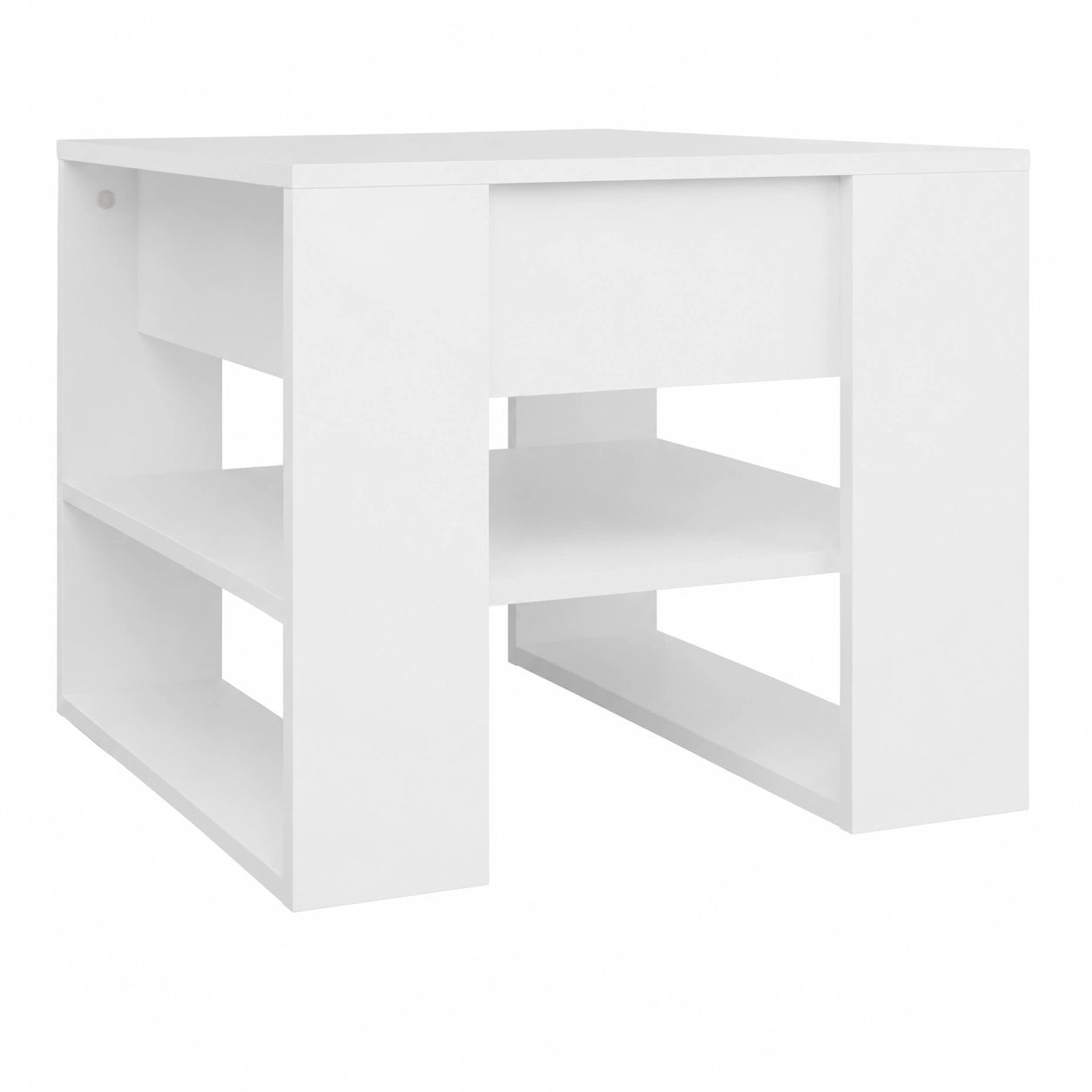 Mesa de Centro Blanca de Madera 55,5x55x45 cm para Sala de Estar