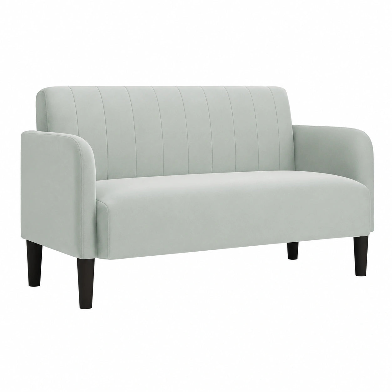 Sofá Loveseat de Terciopelo Gris Claro 109 cm para Sala de Estar