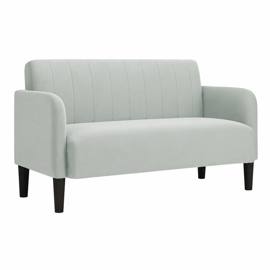 Sofá Loveseat de Terciopelo Gris Claro 109 cm para Sala de Estar