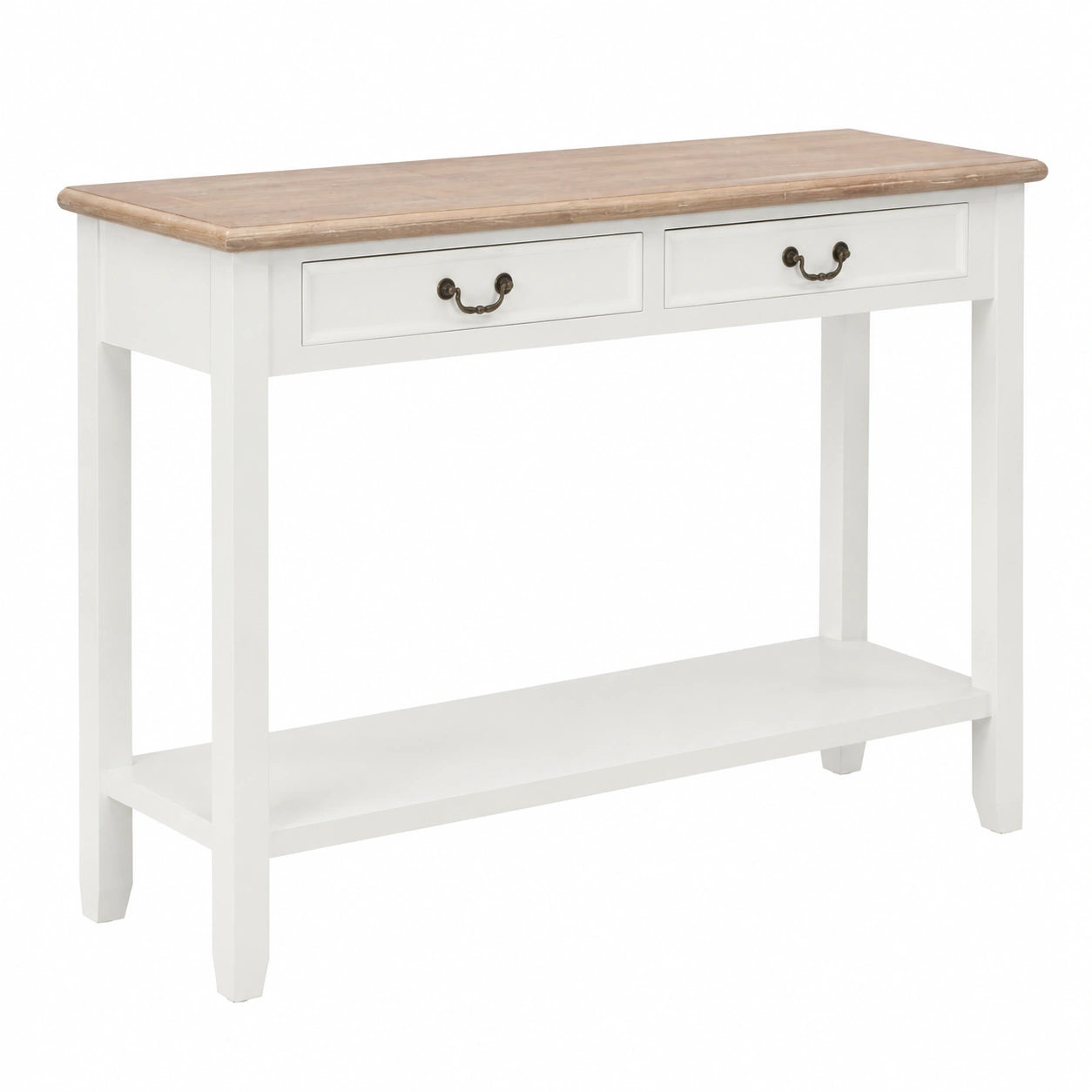 Mesa Consola de Madera Blanca 110x35x80 cm con Estilo Moderno