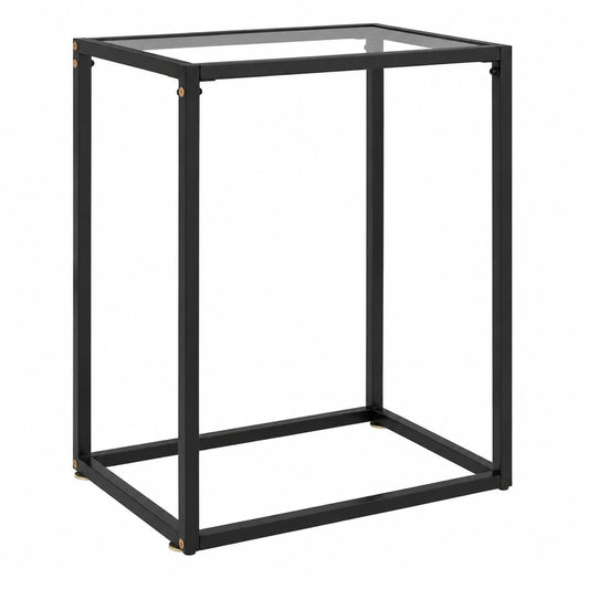 Mesa Consola de Cristal Transparente para Entrada 60x35x75 cm