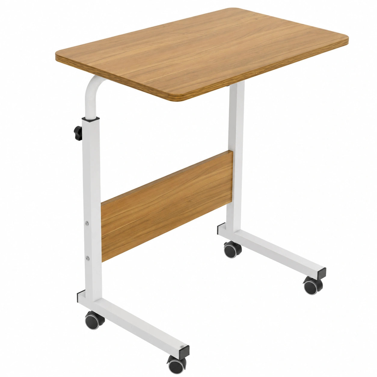 Mesa de Ordenador Portátil con Ruedas, Ajustable en Altura, 60x40CM, para Dormitorio