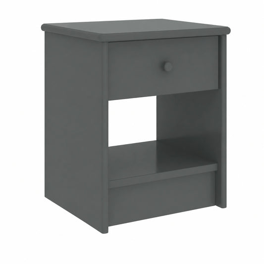 Mesa de Noche de Pino Gris Oscuro 35x30x40cm, Mueble para Dormitorio