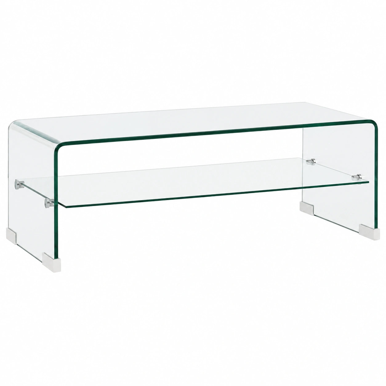 Mesa de Centro de Vidrio Templado Transparente para Sala 98x45x31 cm