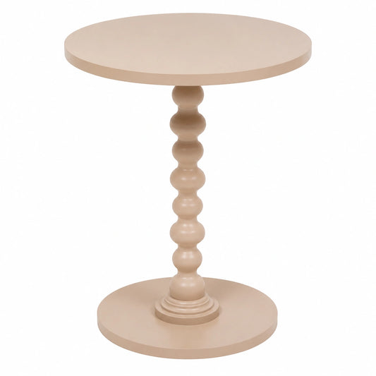 Mesa Redonda de Madera Alix para Salón, Color Avellana - 50cm x 38cm