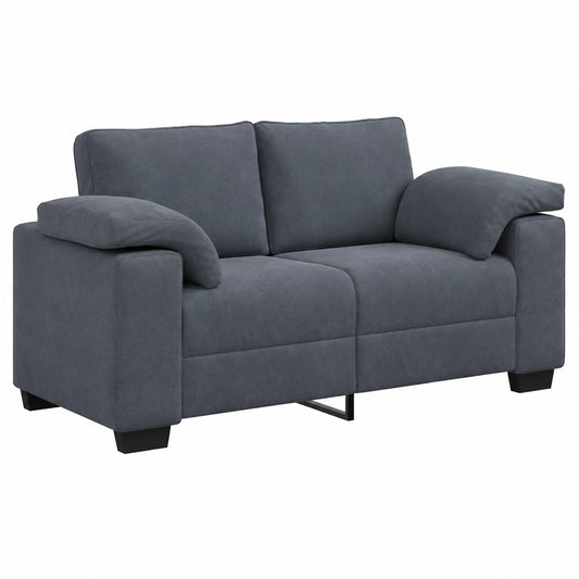 Sofá Loveseat de Terciopelo Gris Oscuro 160x77x82 cm, Asiento de Salón Elegante