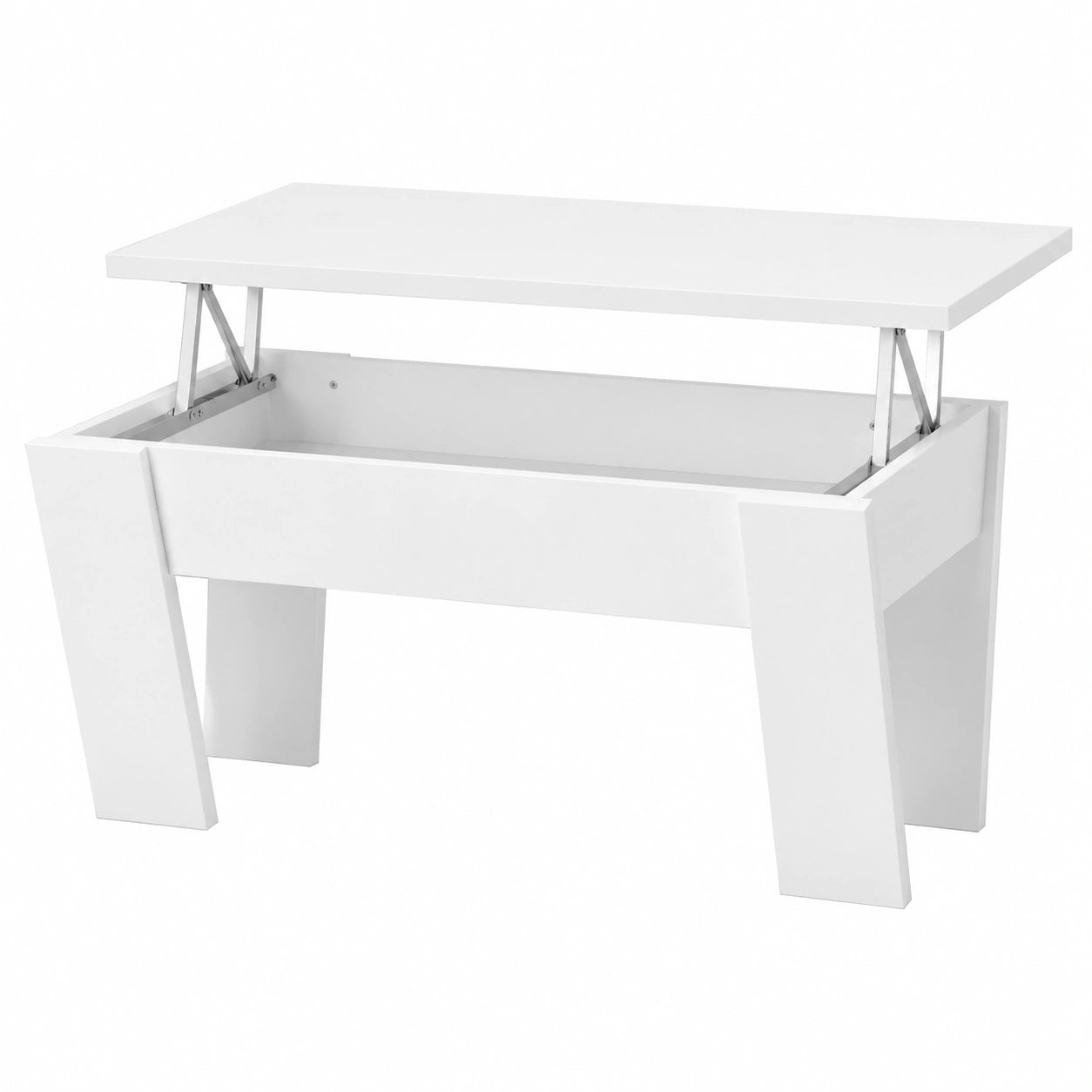 mattfy - Mesa de Centro Elevable Blanca para Sala y Comedor, 90x50x46/57 cm