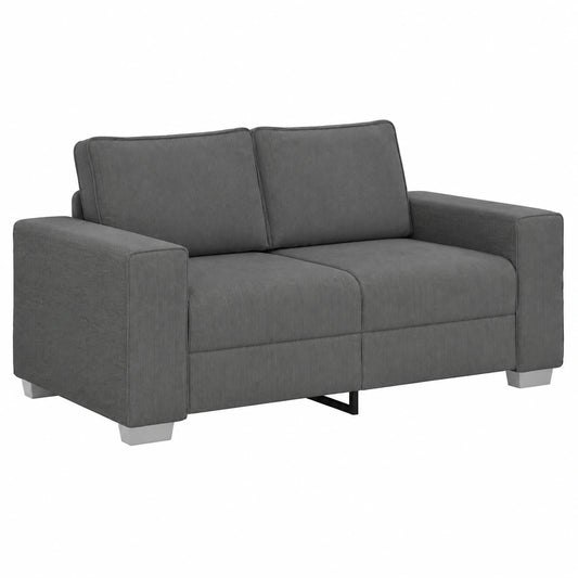 Sofá Loveseat de Pana Gris Oscuro 160 cm para Sala de Estar