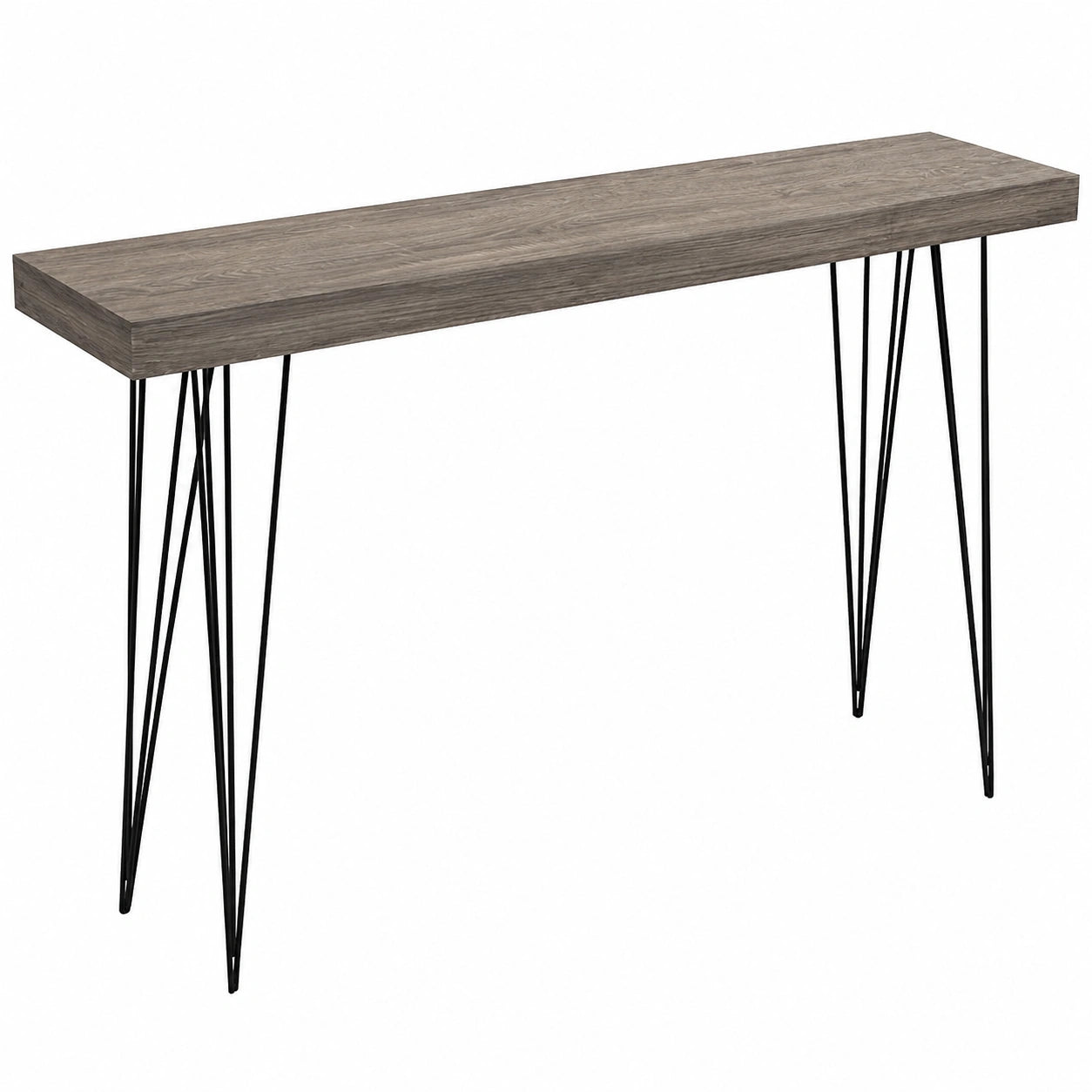 Mesa Consola Recibidor de Madera y Metal, 80x25x110 cm, Marrón