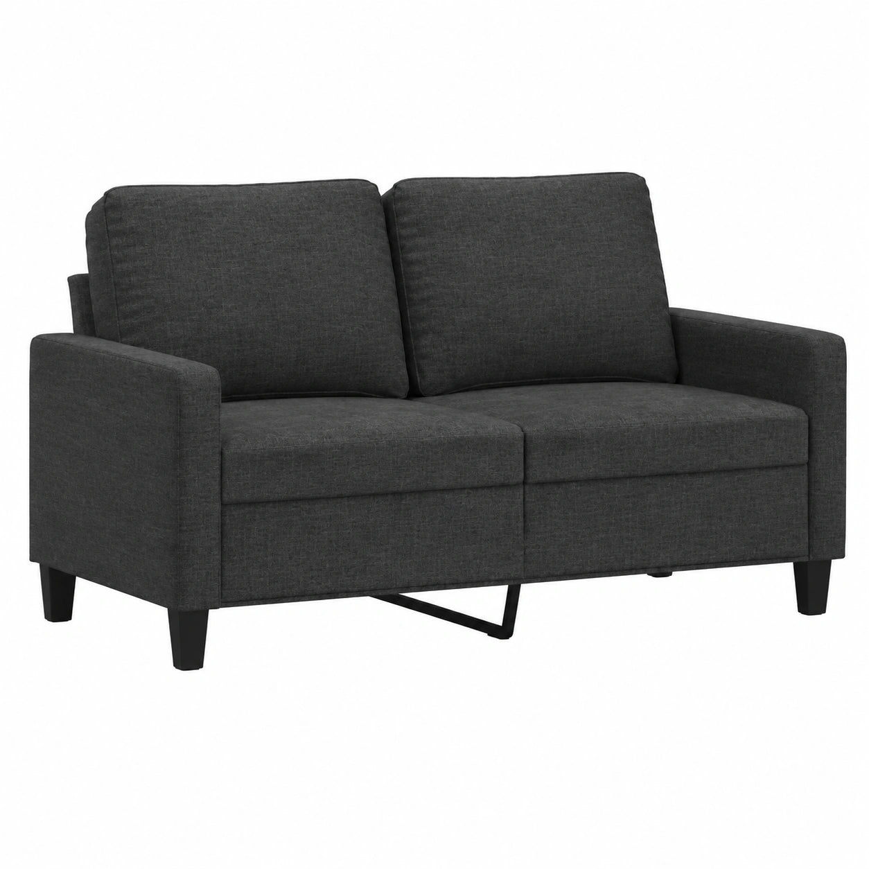 Sofá Moderno de 2 Plazas Negro de Poliéster, 138 x 77 x 80 cm