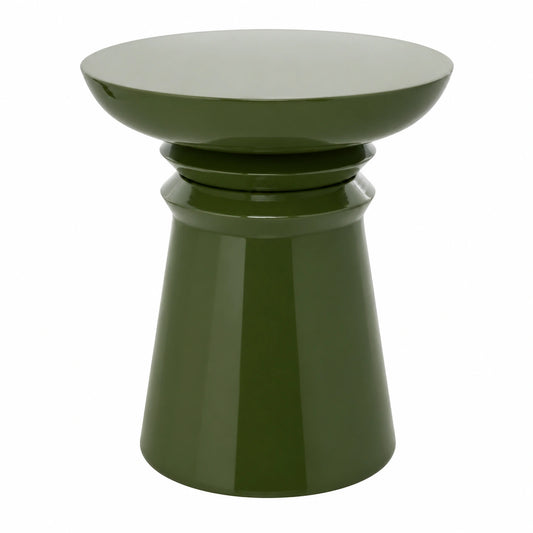 Mesa Auxiliar de Metal Verde para Salón y Dormitorio - D38cm