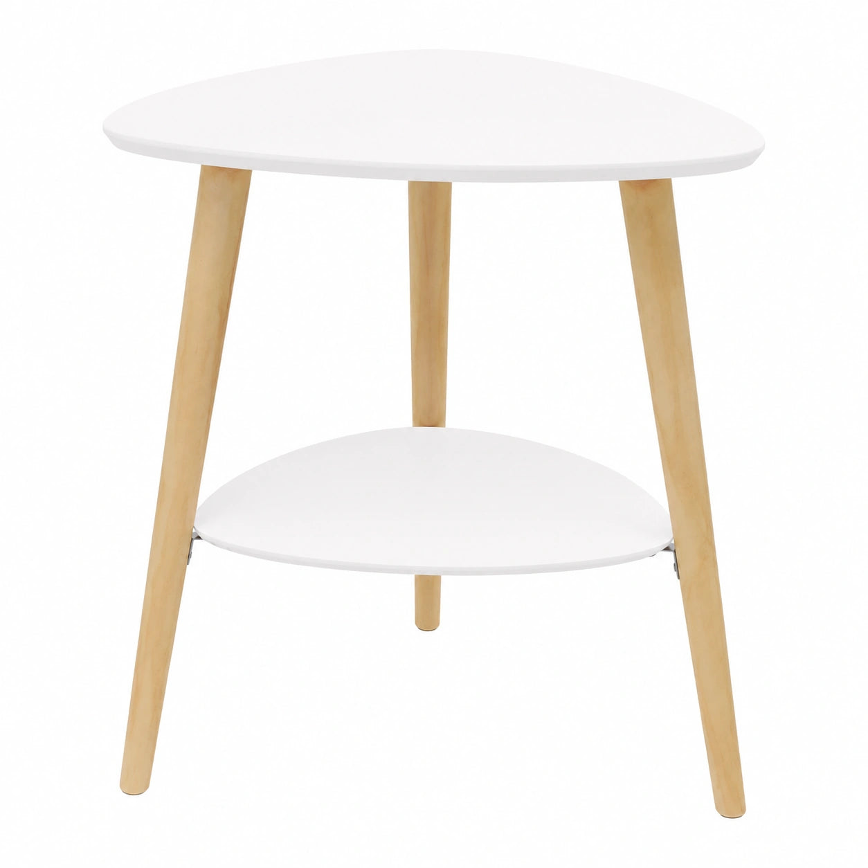 Mesa de Centro Blanca con Estantes de Madera MDF 50x40x55 cm