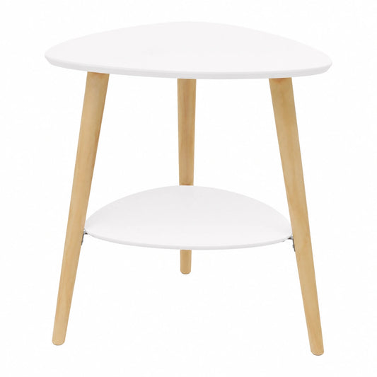 Mesa de Centro Blanca con Estantes de Madera MDF 50x40x55 cm