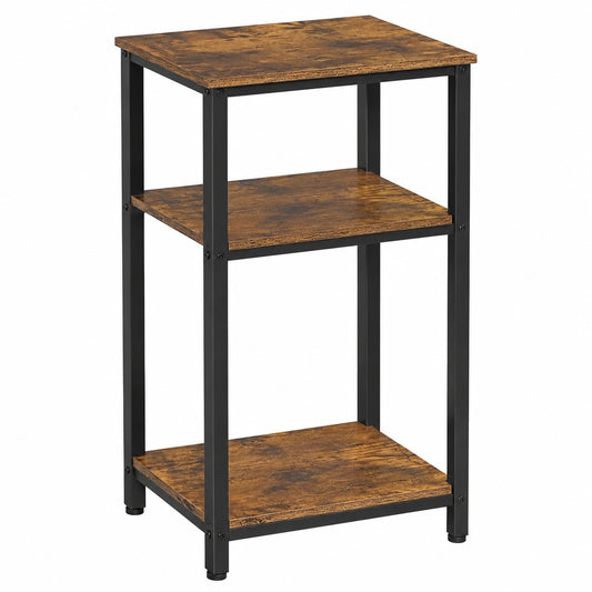 Mesa Auxiliar Industrial de 3 Niveles para Dormitorio y Salón 40x30x74,5 cm